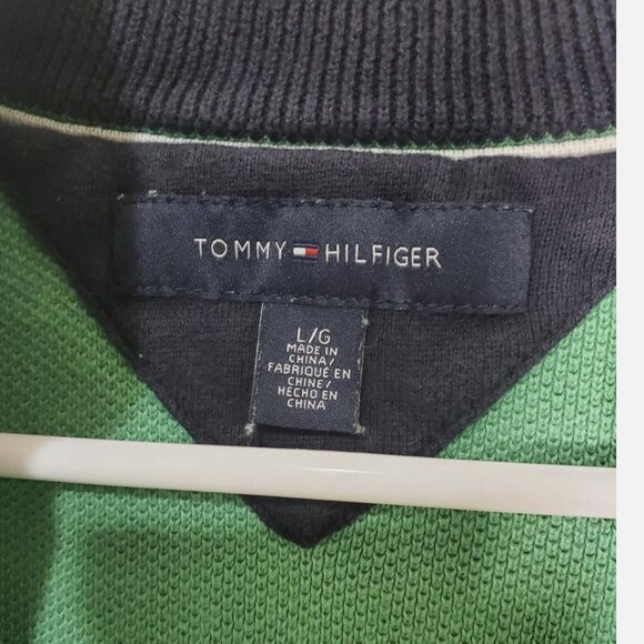 Tommy Hilfiger Men's Green 1/4 Quarter Zip Sweater Size L - Picture 6 of 7